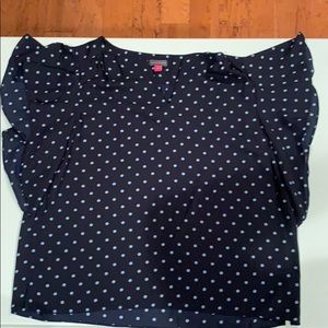 Polka dot flutter sleeve top